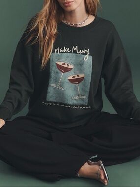 Anthropologie Maeve x Natalia Bagniewska Cocktail Sweatshirt